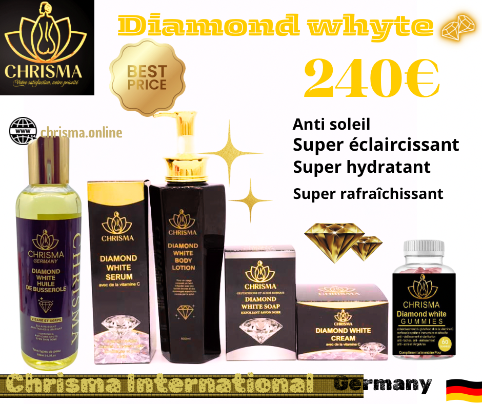 Gamme Diamond White complete de 6 produits avec son huile .