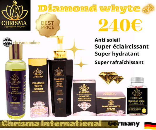 Gamme Diamond White complete de 6 produits avec son huile .